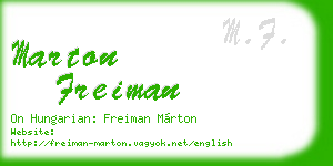 marton freiman business card